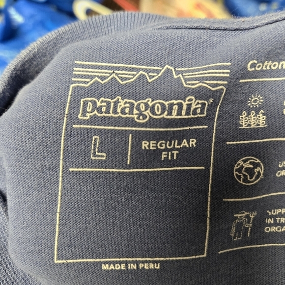 Patagonia blue striped cotton in conversion tee t shirt organic cotton - Picture 5 of 8